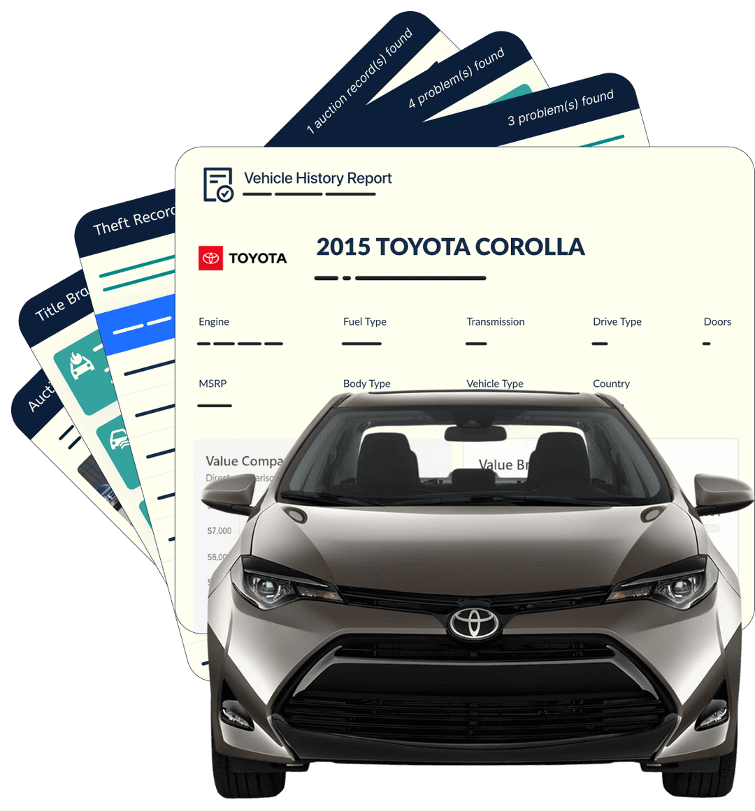 Vehicle history report preview