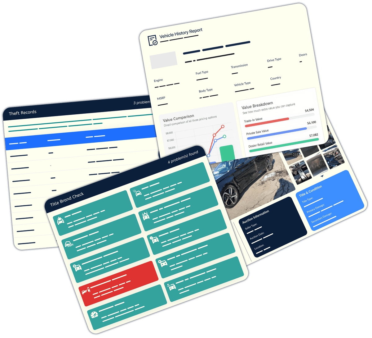Vehicle history report preview