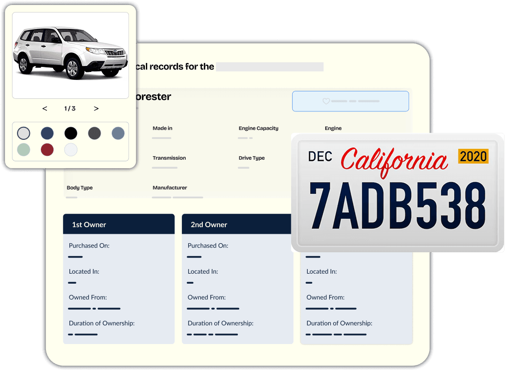 Vehicle history report preview