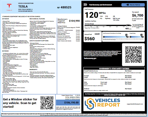 Vehicle history report preview